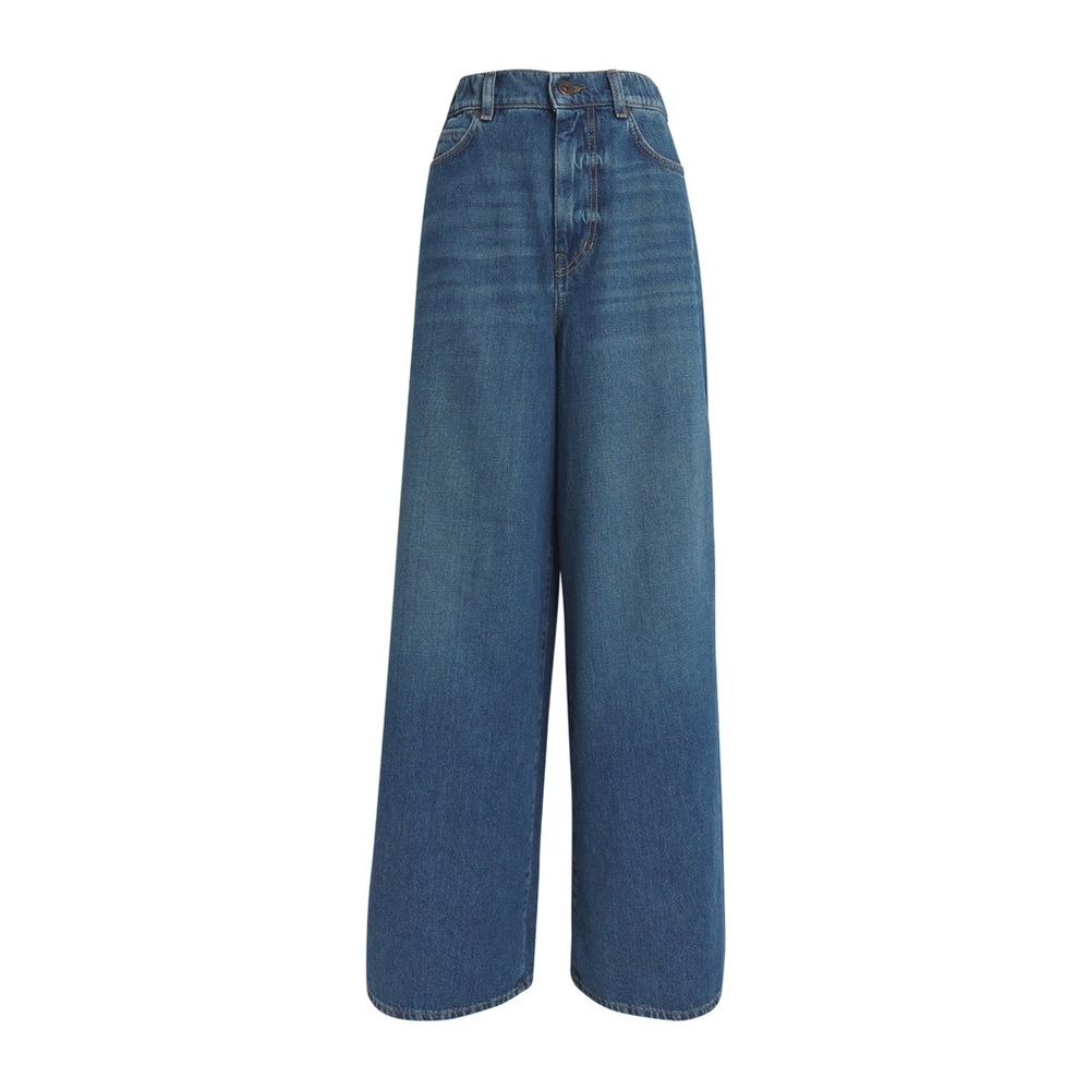 Weekend Max Mara Elasticated-Waist Wide Leg Jeans Size 12 - Picture 8 of 9